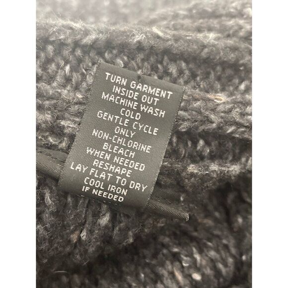 Lane Bryant Women Dark Gray Wool Blend Long Sleeve Long Scarf Sweater Cardigan S - Picture 8 of 9